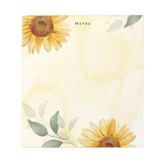 Aquarellblumen und Eukalyptus Personalisiert Notizblock