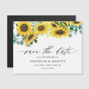 Aquarellblumen und Eukalyptus Save the Date Magneteinladung