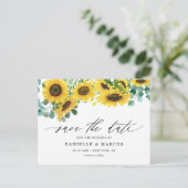 Aquarellblumen und Eukalyptus Save the Date Postkarte (Stehend Vorderseite)