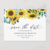 Aquarellblumen und Eukalyptus Save the Date Postkarte (Vorderseite)