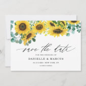 Aquarellblumen und Eukalyptus Sommer Save The Date (Vorderseite)