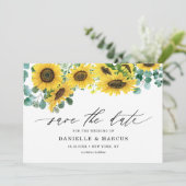 Aquarellblumen und Eukalyptus Sommer Save The Date (Stehend Vorderseite)