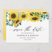 Aquarellblumen und Eukalyptus Sommer Save The Date (Vorne/Hinten)