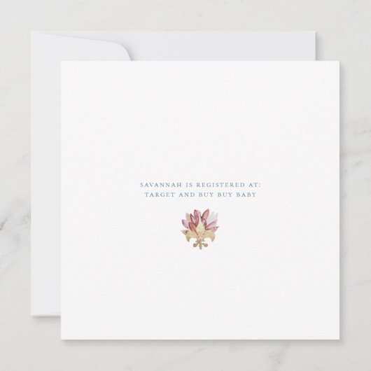 Aquarellblumen- und Golddusche Einladung (Rückseite)