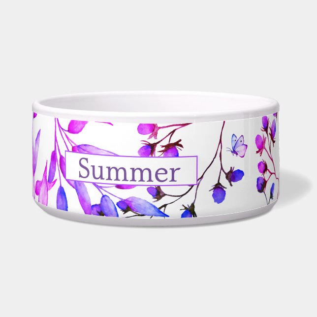 Aquarellblumen und niedliche Schmetterlinge Napf (Vorderseite)