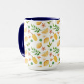 Aquarellblumen und Popsicles-Tasse - Sommerzitrus Tasse (Vorderseite Links)