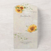 Aquarellblumen und Reben mit QR-Code All In One Einladung (Außenbereich)