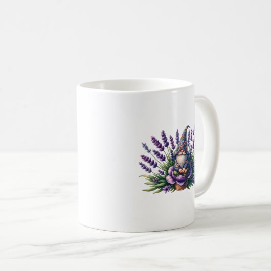 Aquarellblumen und violette Blumen Kaffeetasse (VorderseiteRechts)