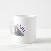 Aquarellblumen und violette Blumen Kaffeetasse (Vorderseite Links)