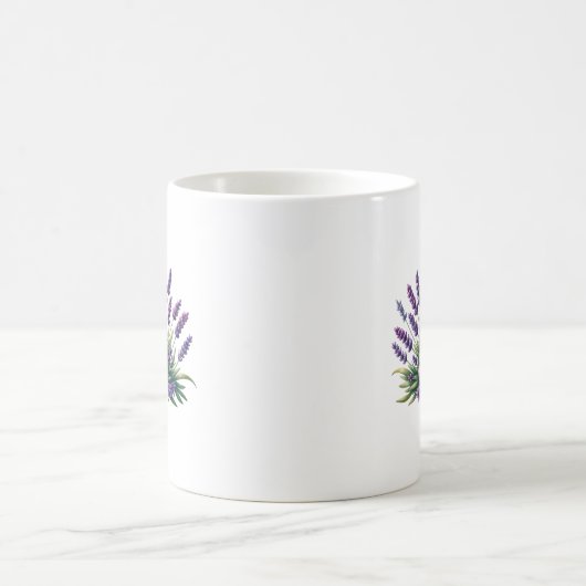 Aquarellblumen und violette Blumen Kaffeetasse (Mittel)