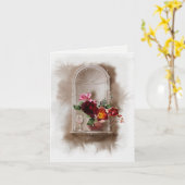 Aquarellblumen und Weinglas Karte (Gelbe Blume)