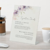 Aquarellblumen-Unterschrift Getränke Hochzeitsmenü Sockelschild (In SItu)