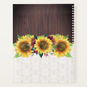 Aquarellblumen verleihen Holz rustikalen Namen Planer (Rückseite)