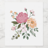 Aquarellblumen Weinetikett (Einzelnes Label)