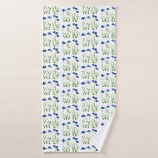 Aquarellblumen Wildblumen Blauer Blume Badehandtuch (Badehandtuch)