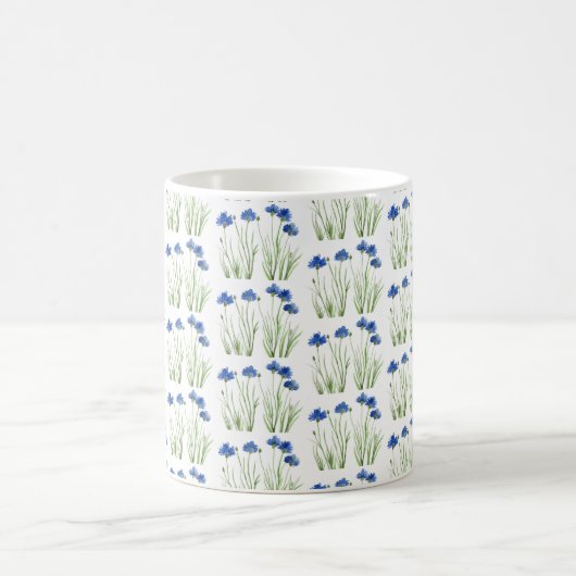 Aquarellblumen Wildblumen Blauer Blume Kaffeetasse (Mittel)