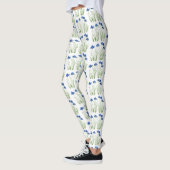 Aquarellblumen Wildblumen Blauer Blume Leggings (Links)