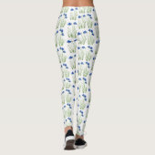 Aquarellblumen Wildblumen Blauer Blume Leggings (Rückseite)