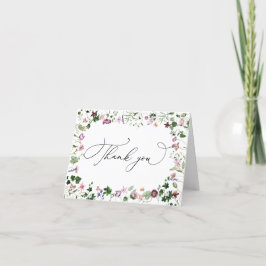 Aquarellblumen-Wildblumen Danke, Card Dankeskarte