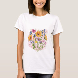 Aquarellblumen, wilde Blume T-Shirt