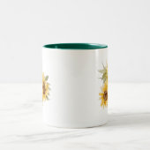 Aquarellblumen Zweifarbige Tasse (Mittel)