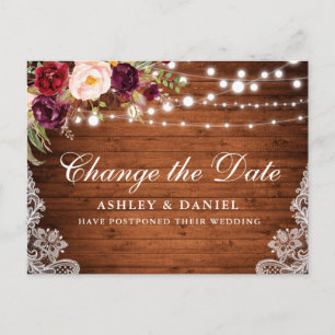 Aquarellblumenholz ändert das Datum Postkarte