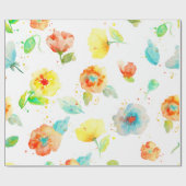 Aquarellblumenmohnblumen-Muster Packpapier (Flach)
