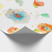 Aquarellblumenmohnblumen-Muster Packpapier (Ecke)