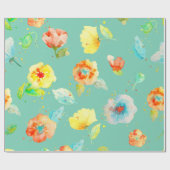 Aquarellblumenmohnblumen-Muster Packpapier (Flach)