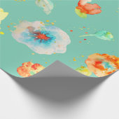 Aquarellblumenmohnblumen-Muster Packpapier (Ecke)