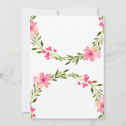 Aquarellblumenschurz Foto Birth Ankündigung (Rückseite)