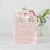 Aquarellblush & Dusty Rose Probe Abendessen Einladung (Stehend Vorderseite)