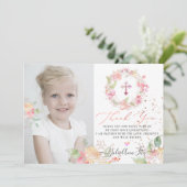 Aquarellblushing Sweetpees Vielen Dank Einladung (Stehend Vorderseite)