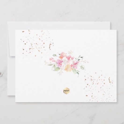 Aquarellblushing Sweetpees Vielen Dank Einladung (Rückseite)