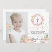 Aquarellblushing Sweetpees Vielen Dank Einladung (Vorne/Hinten)