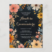 Aquarellblüte im Dunkeln Quinceñera CUSTOM-Foto Postkarte (Vorderseite)