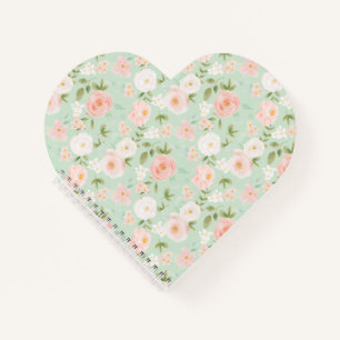 Aquarellblüte in Rosa und Pfirsich Notizblock