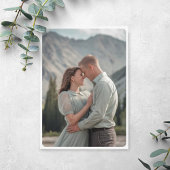 Aquarellblüte mit Foto Hochzeit Einladung