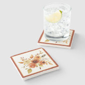 Aquarellblüte Steinuntersetzer (Seitenansicht)