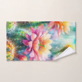 Aquarellblüte Sukkulente Kakteen Badhandtuch Set (Handtuch)