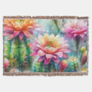 Aquarellblüte Sukkulente Kakteen Decke