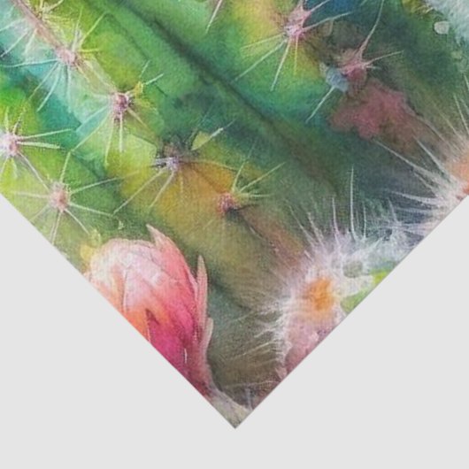 Aquarellblüte Sukkulente Kakteen Decoupage Seidenpapier (Detail)