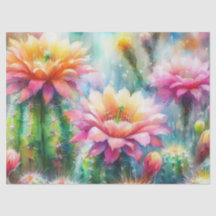 Aquarellblüte Sukkulente Kakteen Decoupage