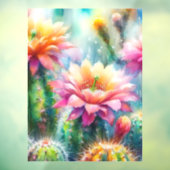 Aquarellblüte Sukkulente Kakteen Fensteraufkleber (Blatt 3)