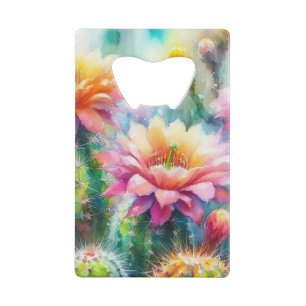 Aquarellblüte Sukkulente Kakteen Geldbeutel Flaschenöffner