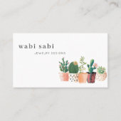 Aquarellblüte Töpfe soziale Medien Visitenkarte (Vorderseite)