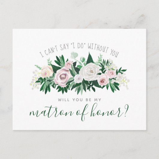 Aquarellblüte wird euch zu Ehren gereiht sein Einladungspostkarte (Vorderseite)