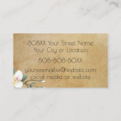 Aquarellblüten auf rustikalem Pergament Visitenkarte (Rückseite)