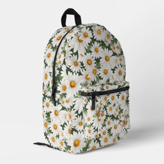 Aquarellblüten Bedruckter Rucksack (Rückseitige Ecke links)