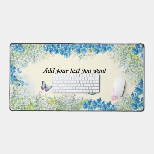 Aquarellblüten & Blühblumen Schreibtischunterlage (Tastatur & Maus)